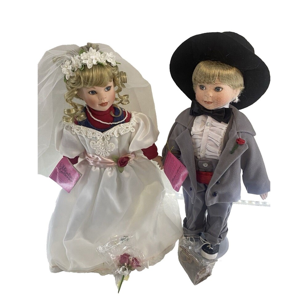 Bride Groom Doll Kids 16 in Set of 2 Tree House Wedding Paradise Galleries